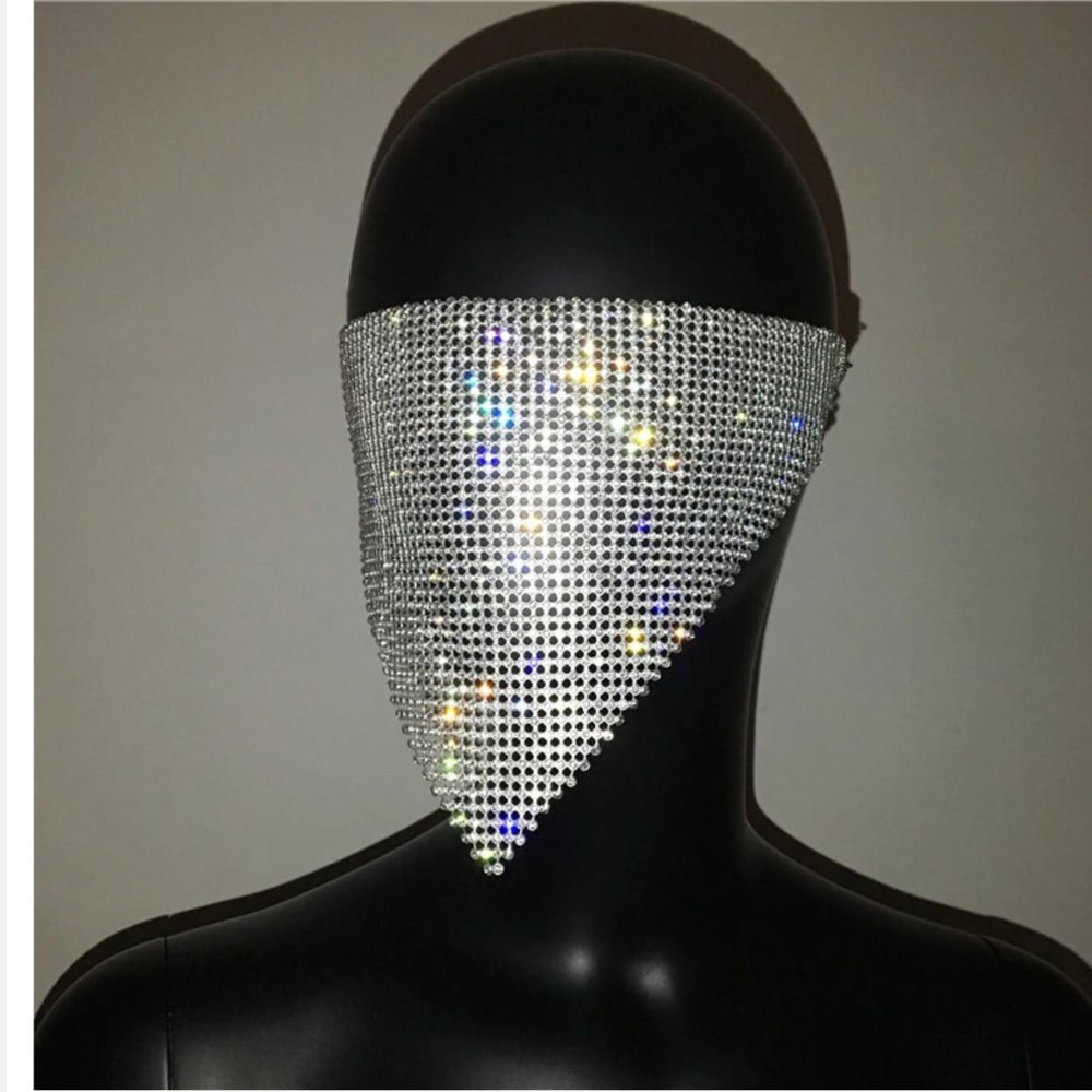Silver Crystal Face Mask - Picture 4 of 4